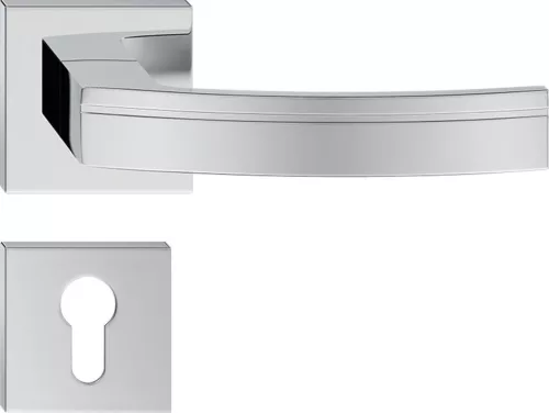 BARCELONA ajtóajtókilincs szögletes K-rozettás fényes króm PZ