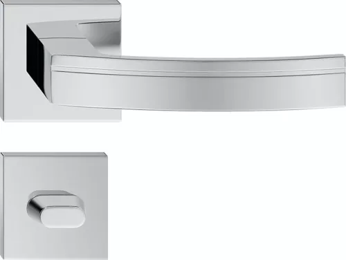 BARCELONA ajtóajtókilincs szögletes K-rozettás fényes króm WC