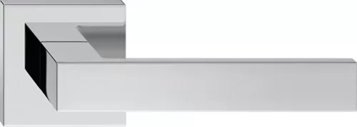 QUBIK ajtóajtókilincs szögletes K-rozettás fényes króm Csak kilincs felső rozettán