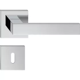   QUBIK ajtóajtókilincs szögletes K-rozettás fényes króm BB