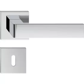   RUMBA ajtóajtókilincs szögletes K-rozettás fényes króm BB