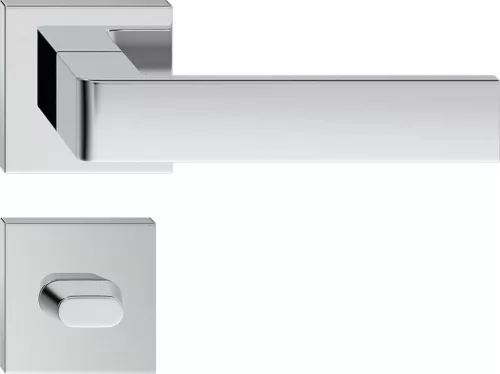 RUMBA ajtóajtókilincs szögletes K-rozettás fényes króm WC