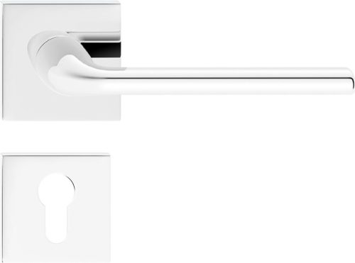 BELLA ajtóajtókilincs szögletes rozettás Q SLIM vékony fényes króm PZ