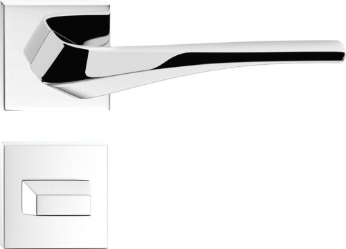 FLOW ajtókilincs szögletes Q rozettás fényes króm - CORONA PREMIUM WC