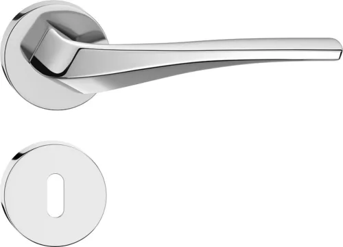 FLOW ajtókilincs kerek talpú jobb oldali fényes króm - CORONA PREMIUM BB