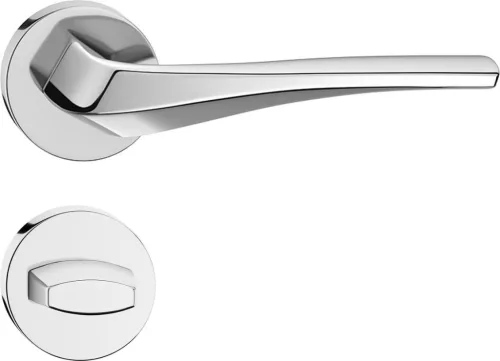 FLOW ajtókilincs kerek talpú jobb oldali fényes króm - CORONA PREMIUM WC