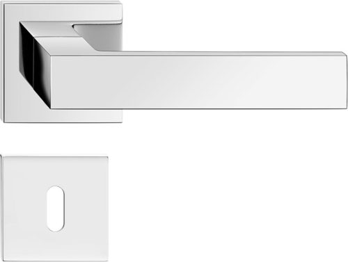 FOCUS ajtóajtókilincs szögletes rozettás Q SLIM vékony fényes króm - CORONA PREMIUM BB