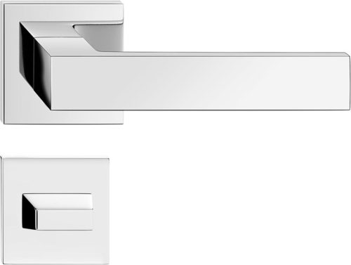 FOCUS ajtóajtókilincs szögletes rozettás Q SLIM vékony fényes króm - CORONA PREMIUM WC