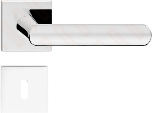LUNA ajtóajtókilincs szögletes rozettás Q SLIM vékony fényes króm BB