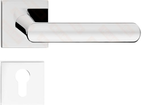 LUNA ajtóajtókilincs szögletes rozettás Q SLIM vékony fényes króm PZ