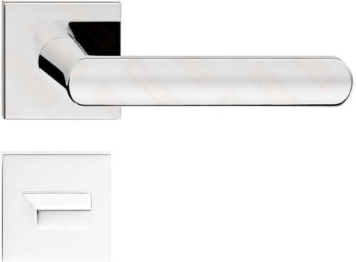 LUNA ajtóajtókilincs szögletes rozettás Q SLIM vékony fényes króm WC