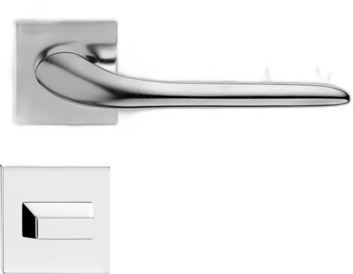 MOON ajtóajtókilincs szögletes rozettás Q SLIM fényes króm - CORONA PREMIUM WC