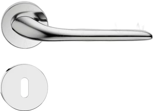 MOON ajtóajtókilincs kerek rozettás R SLIM fényes króm - CORONA PREMIUM BB