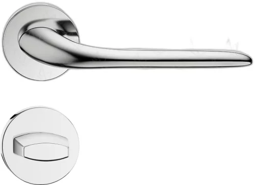 MOON ajtóajtókilincs kerek rozettás R SLIM fényes króm - CORONA PREMIUM WC