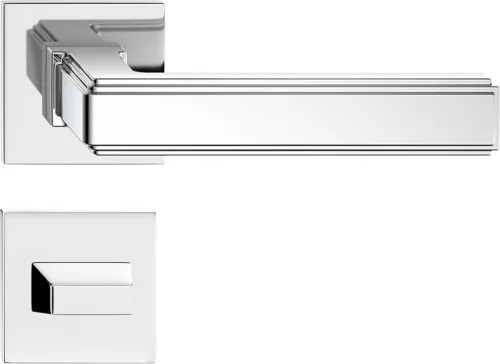 ROYAL ajtóajtókilincs szögletes rozettás Q SLIM fényes króm - CORONA PREMIUM WC