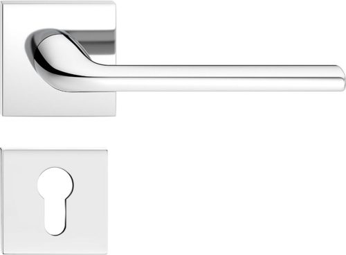 SCANDI ajtóajtókilincs szögletes rozettás Q SLIM vékony fényes króm - CORONA PREMIUM PZ
