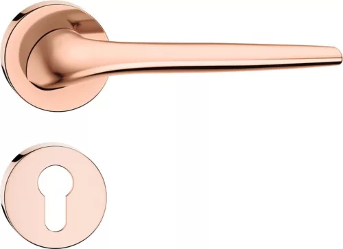 SOFT ajtókilincs kerek rozettás R rozéarany PVD - CORONA PREMIUM PZ