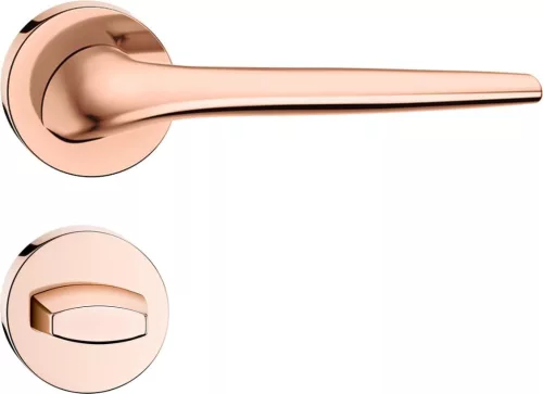 SOFT ajtókilincs kerek rozettás R rozéarany PVD - CORONA PREMIUM WC