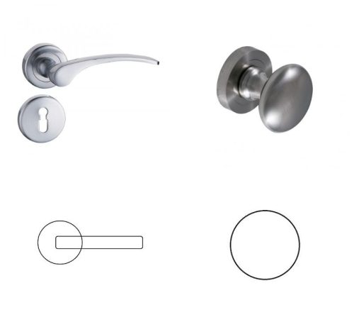 Eva Satin chrome surface BB Button/Handle