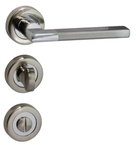 Chris Rukoväť dverí Rozeta Satén chróm Povrch WC