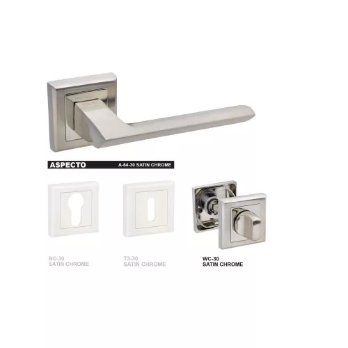 Aspecto Rozetă pătrată WC cu suprafață crom satinat