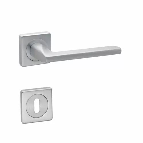Roxane Rozetă pătrată Suprafață din crom satinat Numai mâner pe rozeta superioară