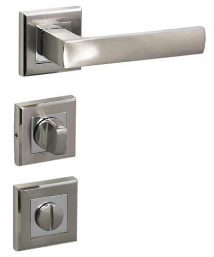 Maffia WC Knopf/Türknauf quadratisch mit satinierter Chromoberfläche