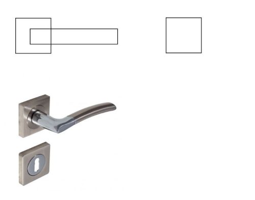 Figo Quadratischer BB Knopf/Türknauf mit satinierter Chromoberfläche