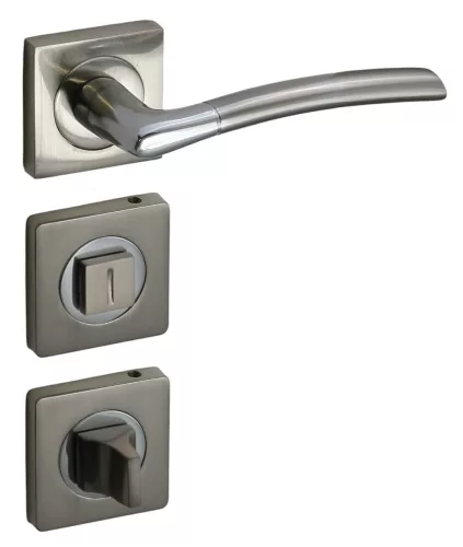 Figo Square rosette Satin chrome surface WC