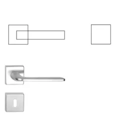   Milly (Oregon) BB Knopf/Knopf mit quadratischer Rosette und satinierter Chromoberfläche