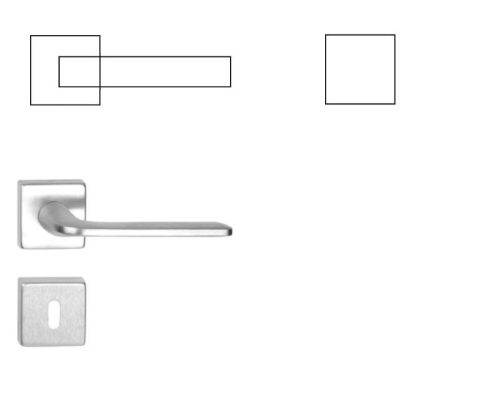 Milly (Oregon) Quadratischer PZ Knopf/Türknauf mit satinierter Chromoberfläche