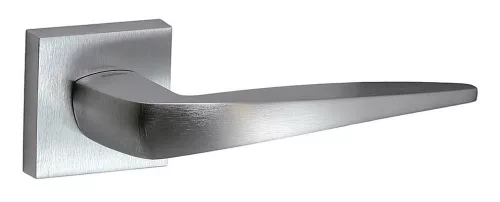 Foglia Rozetă pătrată Suprafață din crom satinat Numai mâner pe rozeta superioară