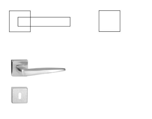 Foglia (farbeado) Quadratischer BB Knopf/Türknauf mit satinierter Chromoberfläche