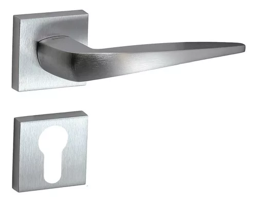 Foglia Rozetă pătrată Suprafață crom satinat PZ