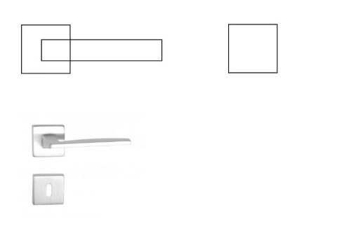 Modena (hell) quadratischer BB Knopf/Türknauf mit satinierter Chromoberfläche