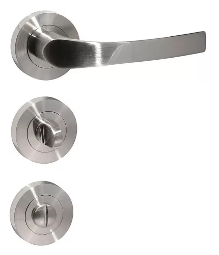 WC cu suprafață crom satinat cu Rozetă rotundă Porto Projekt