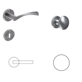 Gréta Pro PZ Knopf/Knopf mit satinierter Chromoberfläche