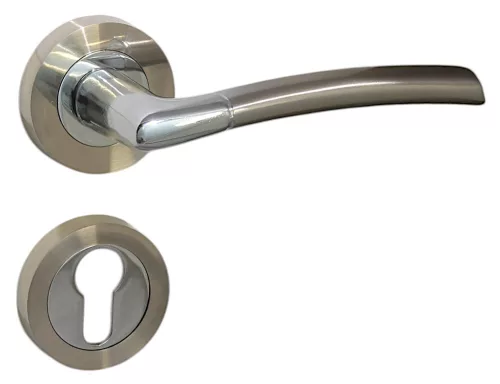 Figo Kreis Satin Chrome Oberfläche PZ Knopf/Türknauf