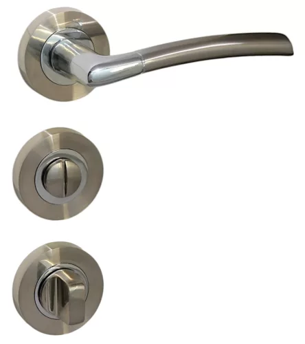 Figo Kreis WC Knopf/Türknauf mit satinierter Chromoberfläche