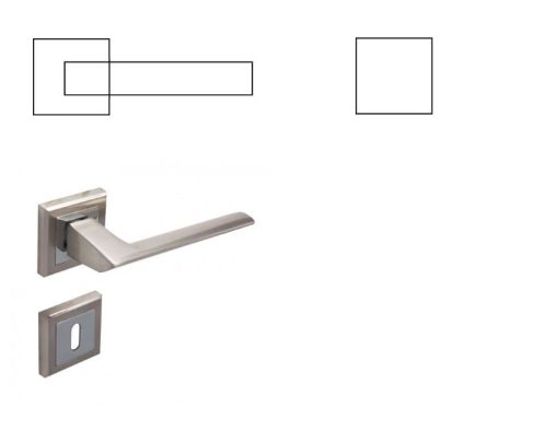 Quantum Quadratd BB Knopf/Türknauf mit satinierter Chromoberfläche