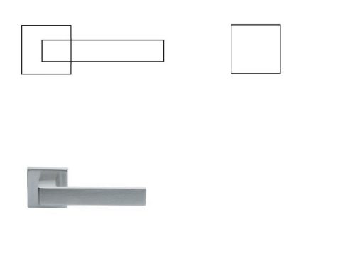 Techna italienischer quadratischer BB Knopf/Türknauf mit satinierter Chromoberfläche