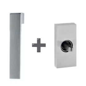   Rozetă pătrată italiană Techna Crom satinat balcon cu deschidere înclinată