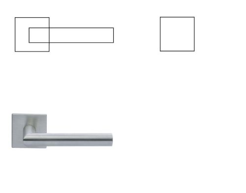 Polare italienischer quadratischer WC Knopf/Türknauf mit satinierter Chromoberfläche