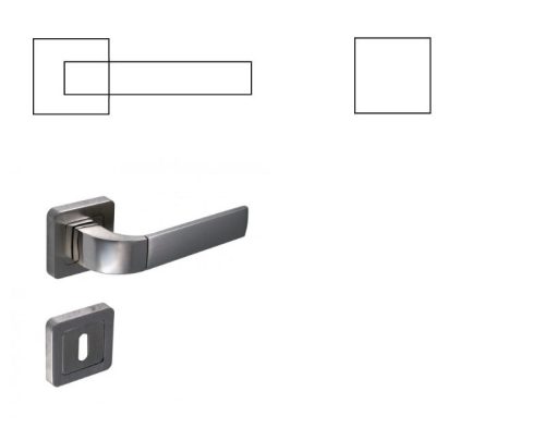 Primo WC Knopf/Türknauf mit quadratischer Oberfläche aus satiniertem Chrom