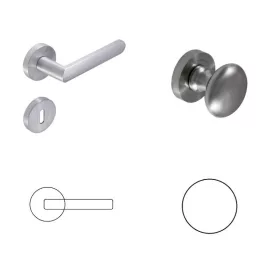   Luna Kreis PZ Knopf/Türknauf mit satinierter Chromoberfläche