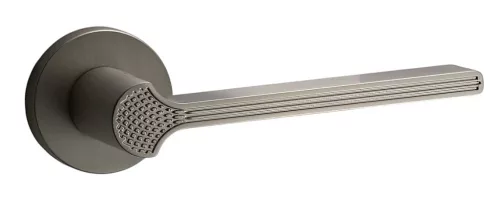 Rozetă rotundă Art Deco „G03” Suprafață din crom satinat Numai mâner pe rozeta superioară