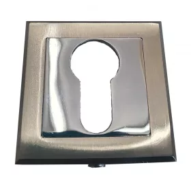   Quadratische Rosette (Stil alter Trend) satinierte Chromoberfläche PZ Schlossabdeckung von unten nach oben