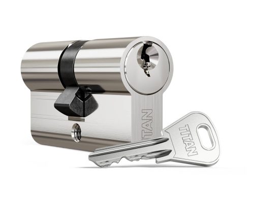 Titan XT Cylinder lock insert 30/35 Chrome Surface (3 Keys)