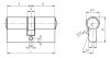 Titan XT Zylinderschlosseinsatz 40/40 Chromoberfläche (3 Schlüssel)