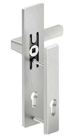 ATLAS külső ajtókilincs és lemez 92 mm-es rozsdamentes acél kilincs + vékony lemez - 78 mm-es ajtókh